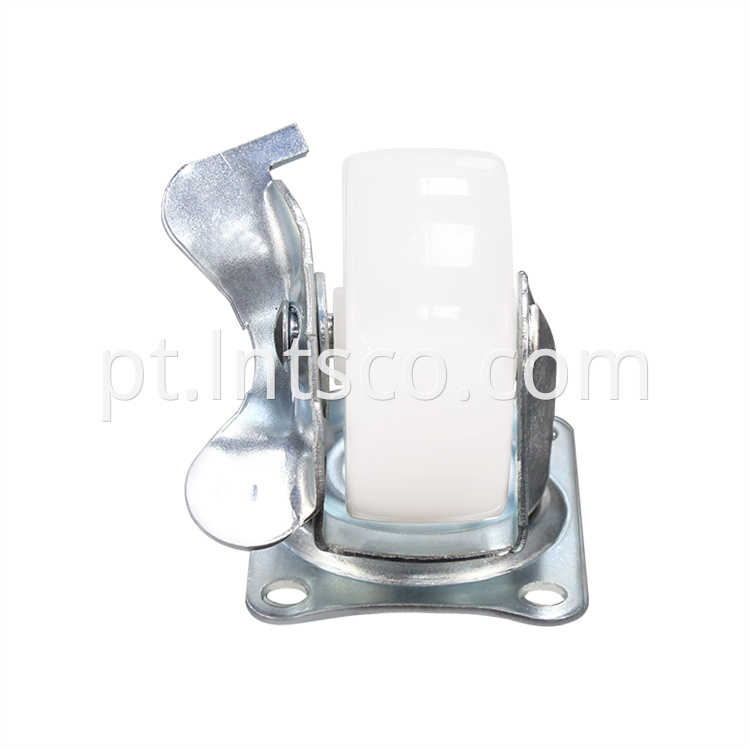 Light Duty White PP Side Brake Casters